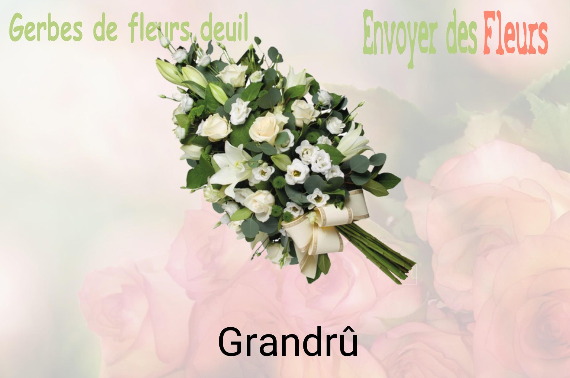 Gerbe de fleurs de deuil livrée à Grandrû